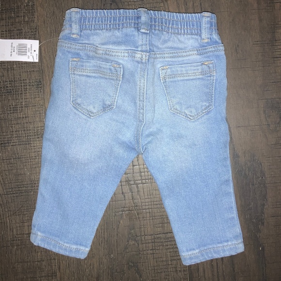 NWT Old Navy Little Girl Rainbow Embroidered Jeans size 0 - 3M - Picture 2 of 3